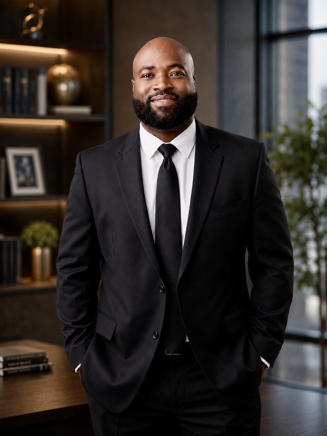 Emmanuel S. Desmolieres in a black suit